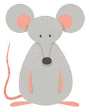 cute grey mouse animal character