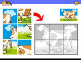 jigsaw puzzles with cow farm character
