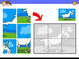 jigsaw puzzles with goat animal character