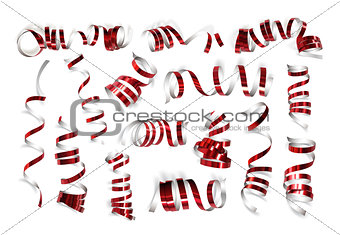 Festive red ribbons