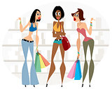 Women with shopping