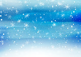 Falling snowflakes on a painted background 