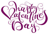 Happy Valentines Day handwritten calligraphy text. Heart shape symbol love