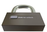 Lock with slide to unlock button 3d illustration
