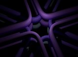 abstract curly violet lines pipes, 3d illustration
