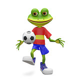3D Illustration Frog Football Player