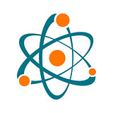 Single vector abstract atom sign icon