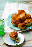 Mini chicken, sherry and herb pies.style rustic