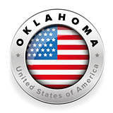 Oklahoma Usa flag badge button