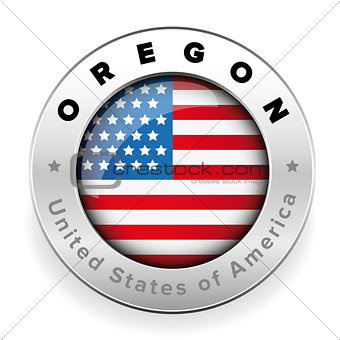 Oregon Usa flag badge button