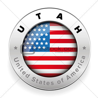 Utah Usa flag badge button