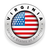 Virginia Usa flag badge button