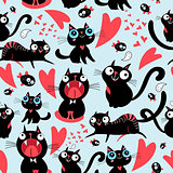 Cool pattern of funny loving cats