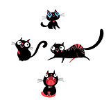 Vector set of kittens in different poses 