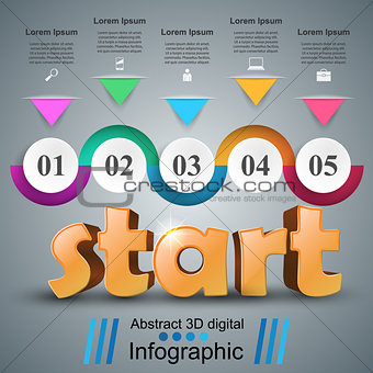 Start 3d business infographics.