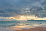 A gentle sunset in Thailand in pastel colors - a beautiful seasc
