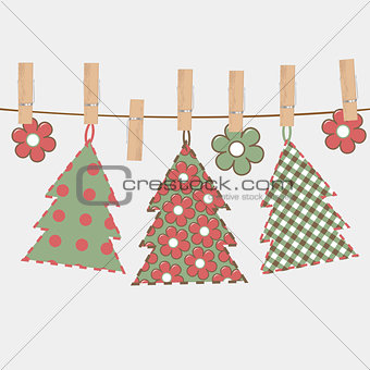 Christmas greeting card with Christmas tree