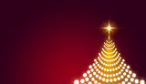 Glowing Christmas tree with star isolated. Christmas background.