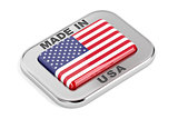 Made in USA, silver badge
