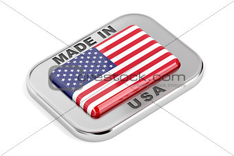 Made in USA, silver badge