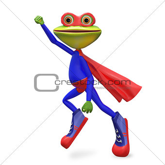 3D Illustration Merry Super Frog 