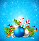 Decorations on a blue background.