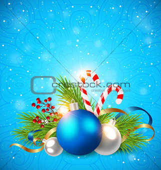 Decorations on a blue background.