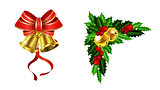 Christmas decoration with bow set