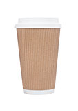 Cappuccino Coffee paper cup for takeaway on white