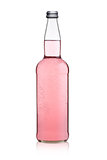 Bottle of pink sparkling lemonade water on white