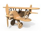 Wooden toy airplane 3D