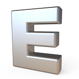 Metal font LETTER E 3D