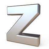 Metal font LETTER Z 3D