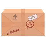 Box icon with free delivery on white background