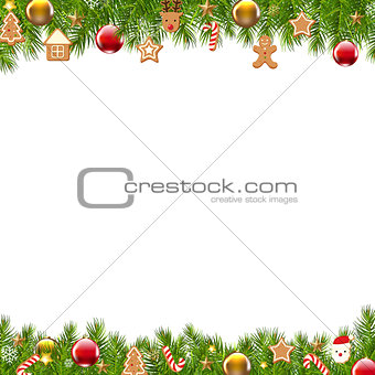 Christmas Border Fir Tree 