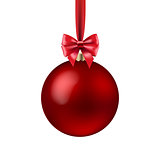 Red Xmas Ball Isolated