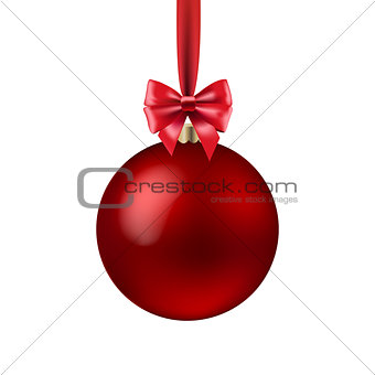 Red Xmas Ball Isolated