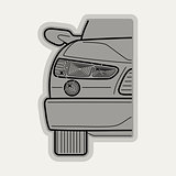 Line flat vector icon car parts