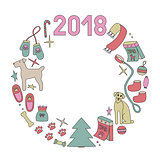 Wreath symbols of the year dog