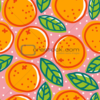 Retro pattern with oranges.