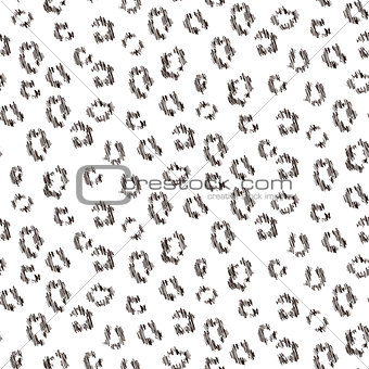 Cheetah scribbled texture seamless vector pattern.