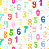 Kid number bright seamless vector pattern.