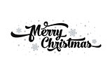 Vector text on white background. Merry Christmas lettering for invitation and greeting card, prints and posters. Calligraphic design
