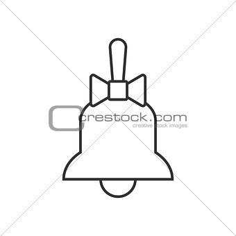 Bell with bow line icon