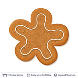 Gingerbread cookie isolated on white.