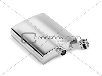 Hip flask on white