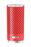 Red smart speaker isolated on white