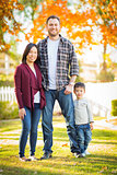 Outdoor Portrait of Mixed Race Chinese and Caucasian Parents and
