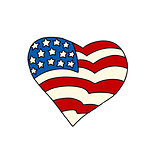 USA heart Patriotic symbol