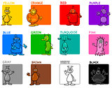main colors cartoon educational set with aliens